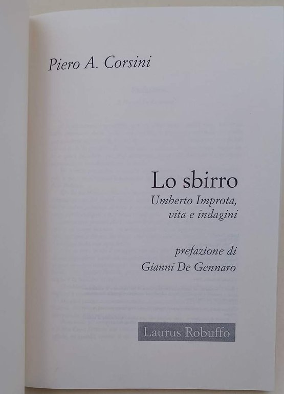 LO SBIRRO-UMBERTO IMPROTA, VITA E INDAGINI(2004)