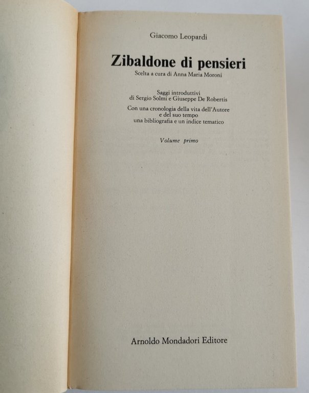 Lo zibaldone di pensieri-2 voll.