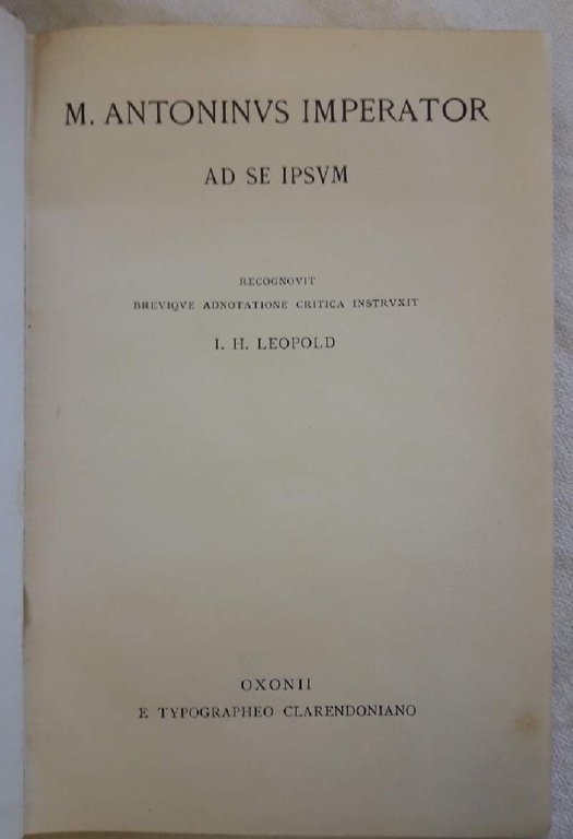 M.ANTONINUS IMPERATOR AD SE IPSUM