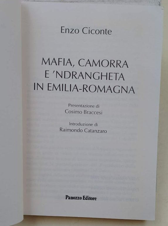 MAFIA, CAMORRA E 'NDRANGHETA IN EMILIA ROMAGNA(1998)
