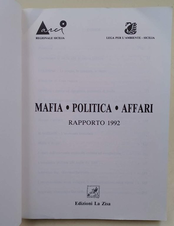 MAFIA-POLITICA-AFFARI RAPPORTO 1992(1992)