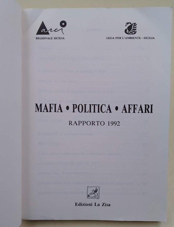 MAFIA-POLITICA-AFFARI RAPPORTO 1992(1992)