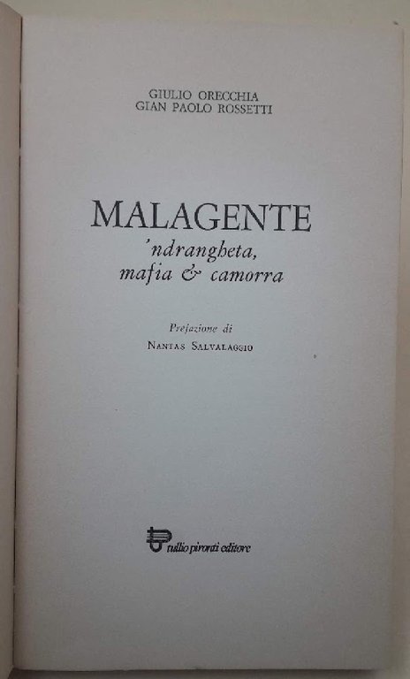 MALAGENTE-'NDRANGHETA, MAFIA &amp; CAMORRA( 1982)