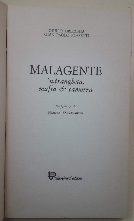 MALAGENTE-'NDRANGHETA, MAFIA &amp; CAMORRA( 1982)