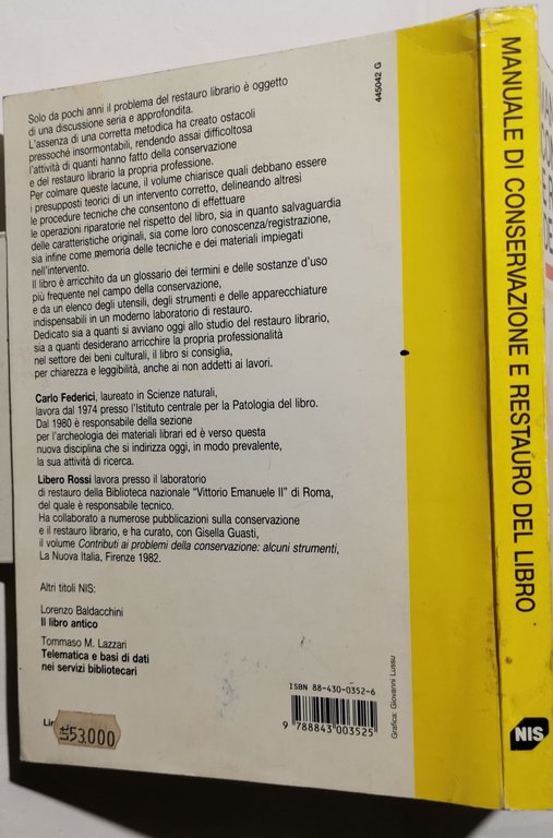 Manuale di conservazione e restauro del libro