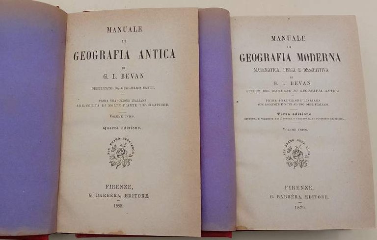 MANUALE DI GEOGRAFIA MODERNA/MANUALE DI GEOGRAFIA ANTICA( 1879/1882)