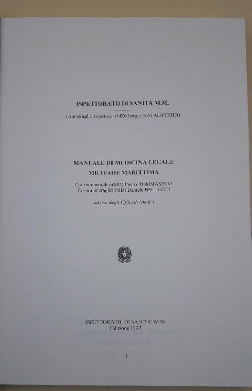 MANUALE DI MEDICINA LEGALE MILITARE MARITTIMA(1997)