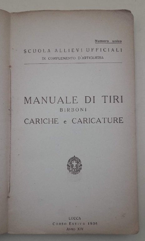 MANUALE DI TIRI CARICHE E CARICATURE(1936)