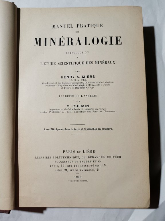 Manuel pratique de mineralogie