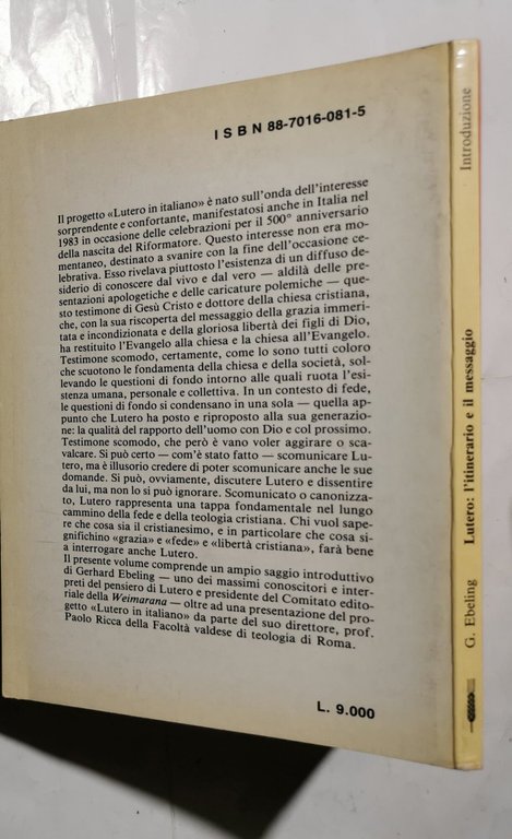 Martin Lutero l'itinerario e il messaggio