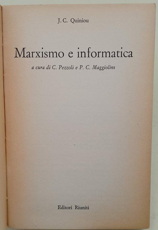 MARXISMO E INFORMATICA (1972)