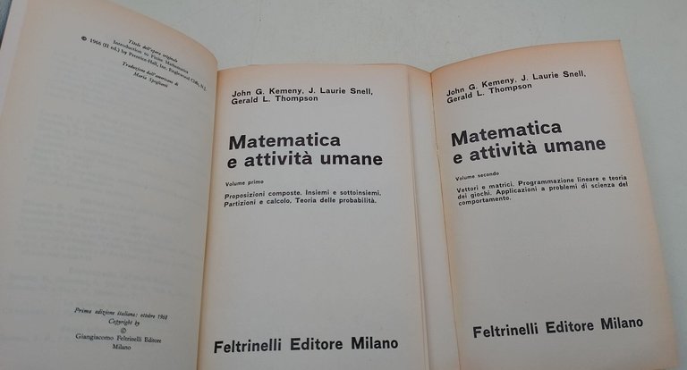 Matematica ed attivita' umane- 2 voll.