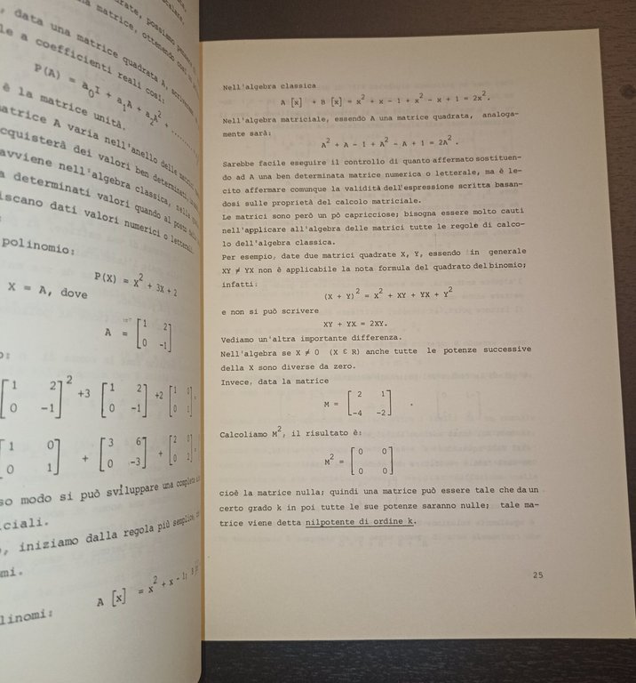 Matrici algebra lineare