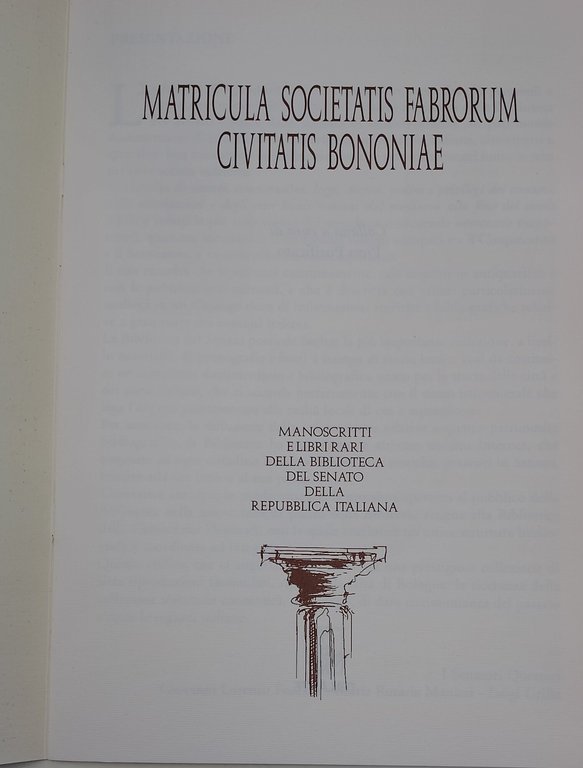 Matricula Societatis Fabrorum Vivitatis Nononiae(anastatica)