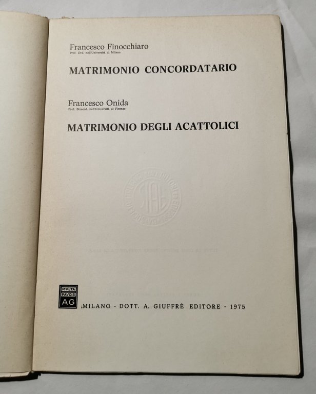Matrimonio concordatario - Matrimonio degli acattolici