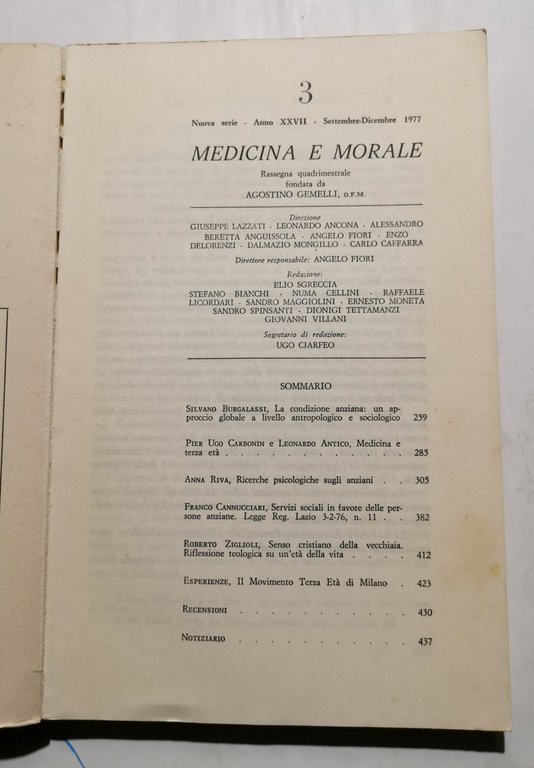 Medicina e morale num. 3 /1977