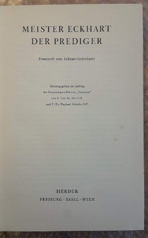 MEISTER ECKHART DER PREDIGER(1960)