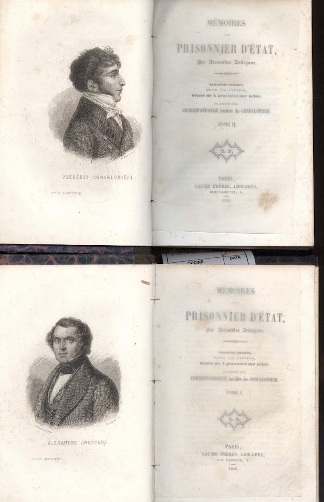 MEMOIRES D'UN PRISONNIER D'ETAT, 2 tomi(1850)