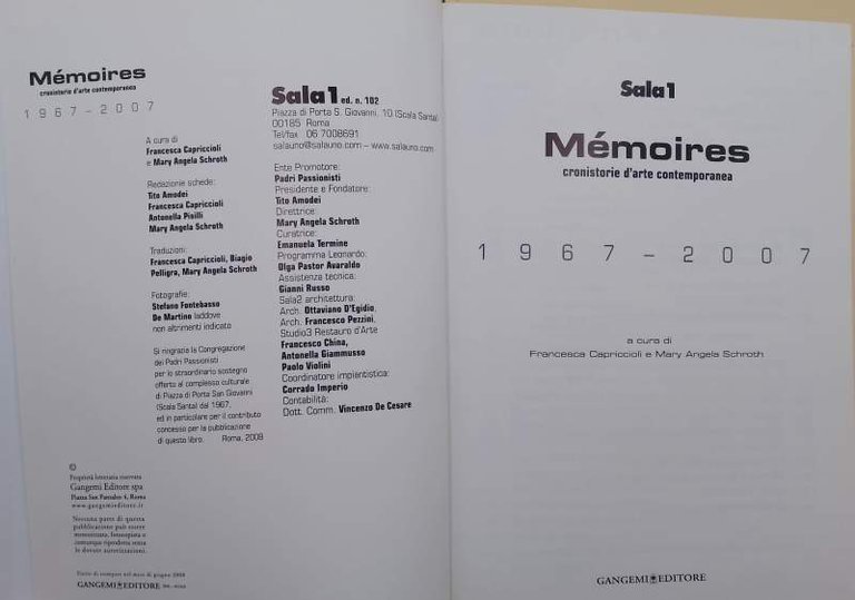 MEMOIRES-SALA 1 -CRONISTORIE D'ARTE CONTEMPORANEA 1967-2007(2008)