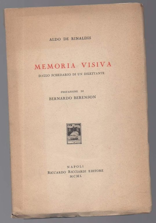 MEMORIA VISIVA DALLO SCHEDARIO DI UN DILETTANTE (1950)