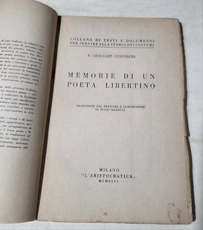 Memorie di un poeta libertino