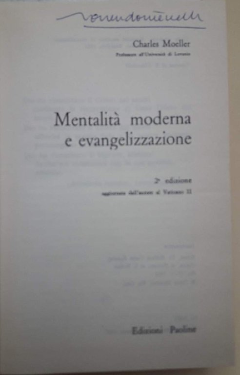MENTALITA' MODERNA E EVANGELIZZAZIONE( 1967)
