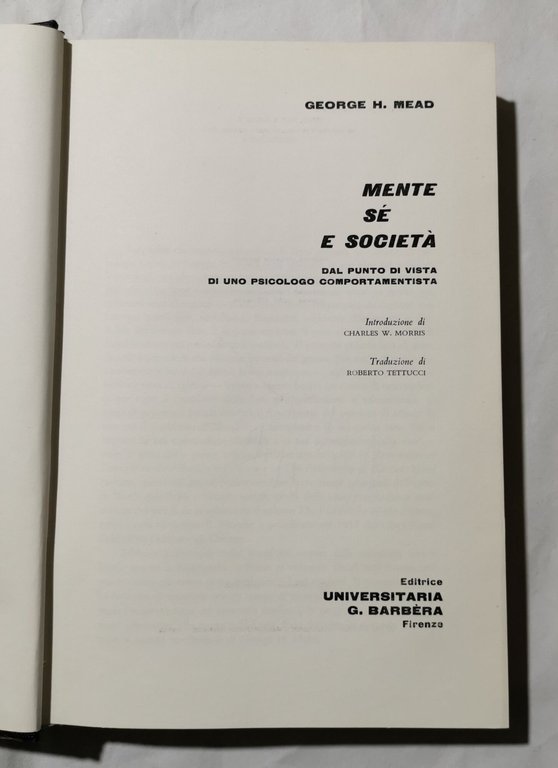 Mente se e societa'da punto di vista di uno psicologo …