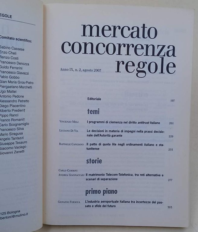 MERCATO CONCORRENZA REGOLE 2/2007