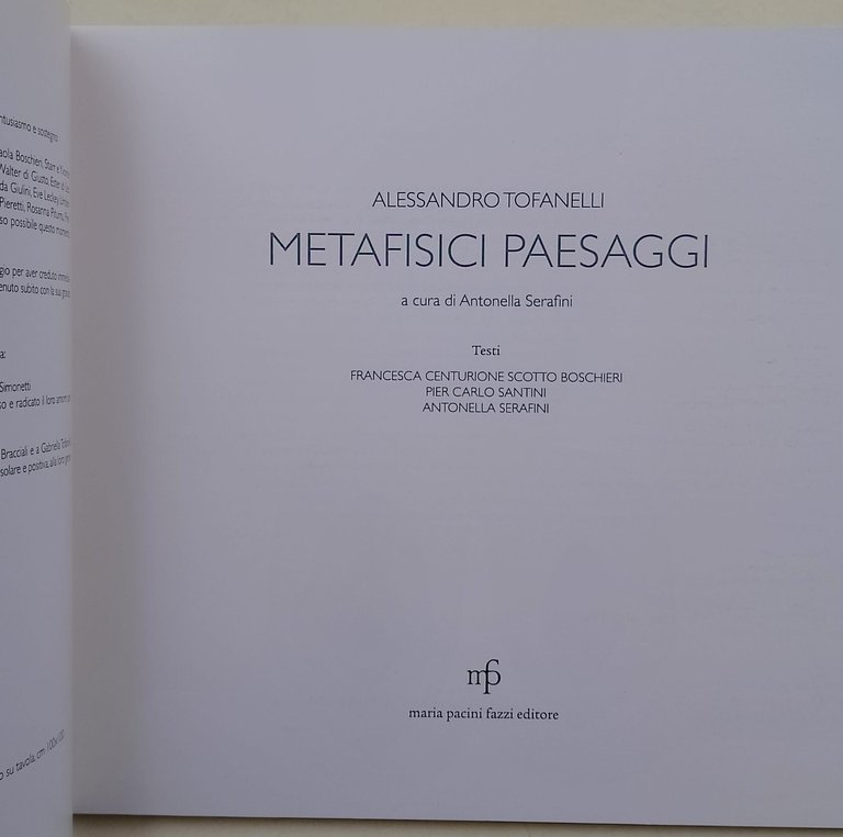 Metafisici paesaggi : Alessandro Tofanelli