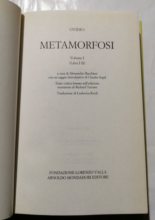 Metamorfosi volume I ( libri I - II )