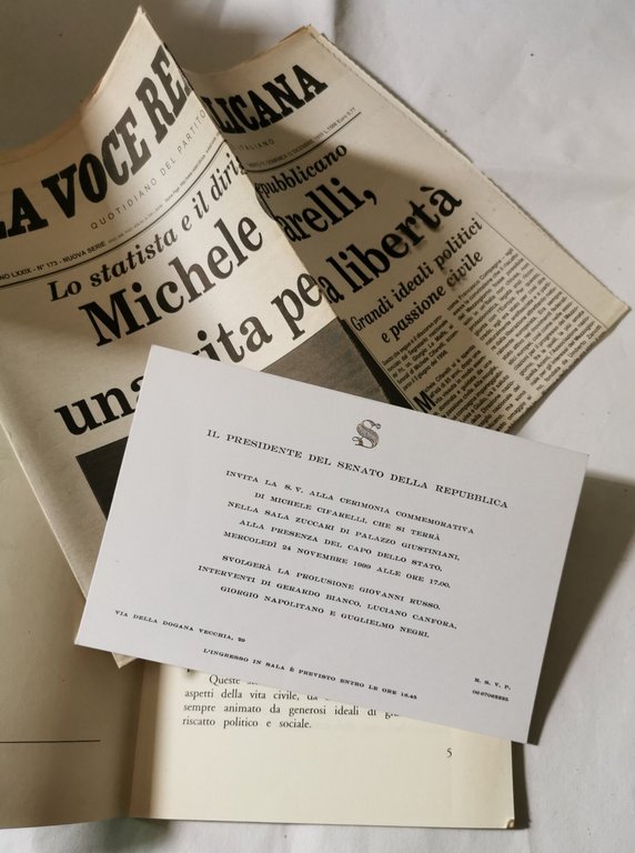 Michele Cifarelli - Commemorazione ufficiale Palazzo Giustiniani 24 Novembre 1999