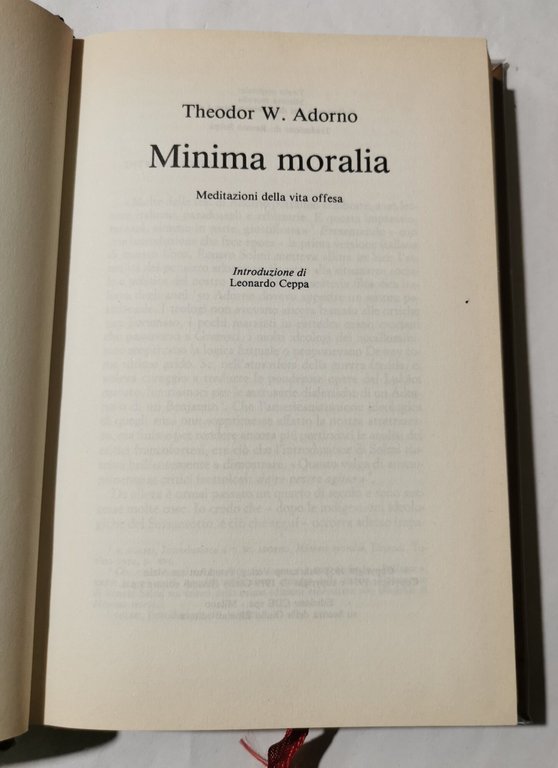 Minima moralia - Meditazioni della vita offesa