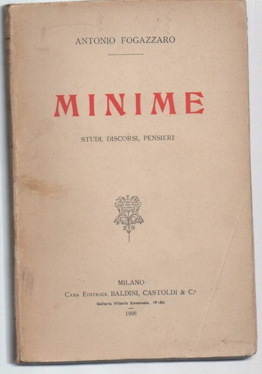 MINIME-Studi, Discorsi, Pensieri (1908)