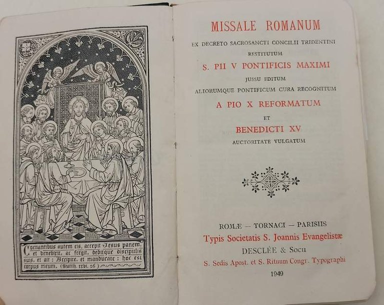 MISSALE ROMANUM EX DECRETO SACROSANCTI CONCILII TRIDENTINI RESTITUTUM S.PII V PONTIFICIS MAXIMI...(1949)