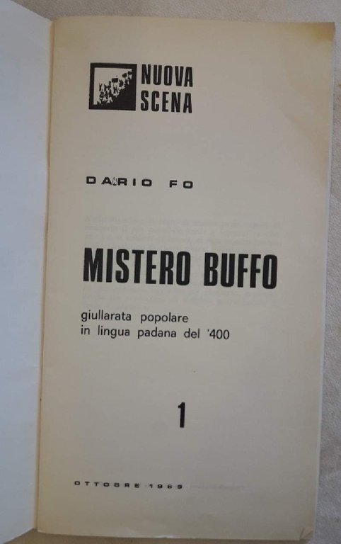 MISTERO BUFFO- GIULLARATA POPOLARE IN LINGUA PADANA DEL '400(1969)