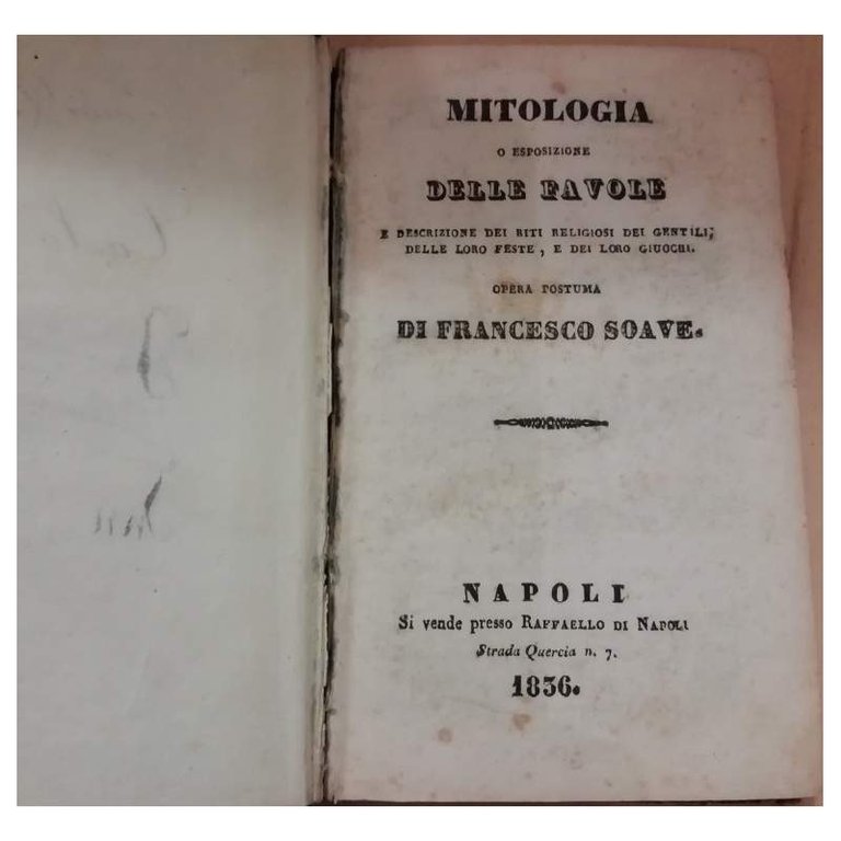 MITOLOGIA O ESPOSIZIONE DELLE FAVOLE e descrizione dei riti religiosi …