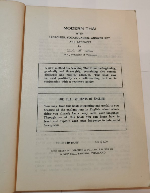Modern Thai - with exercises, vocabularies, answer key and appendix