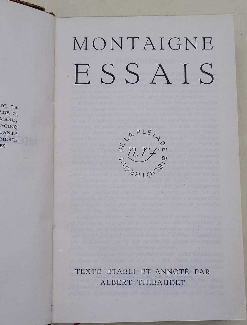 MONTAIGNE - ESSAIS (1950)