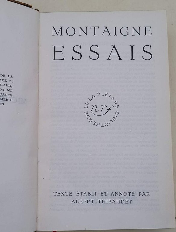MONTAIGNE - ESSAIS (1950)
