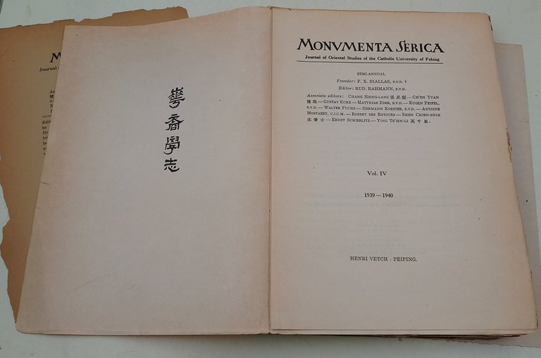 Monumenta serica Journal of Oriental Studies of the Catholic University …