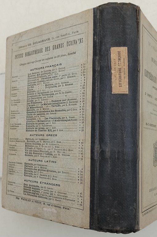 Morceaux Choisis de Litterature Francaise(Prose et Vers) 2' Partie-Les Genres …