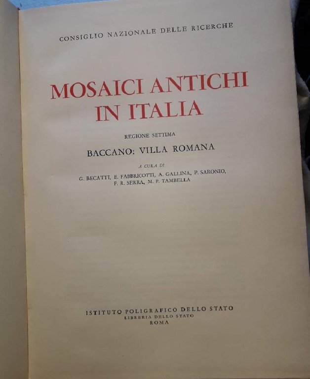 MOSAICI ANTICHI IN ITALIA-REGIONE SETTIMA-BACCANO:VILLA ROMANA( 1970) | Immagine Gallery 7