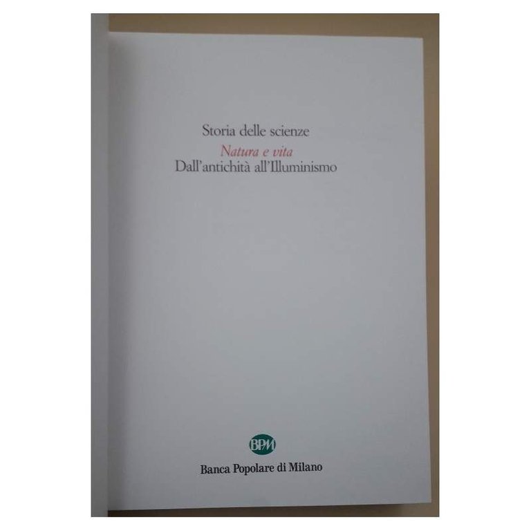 NATURA E VITA-DALL'ANTICHITA' ALL'ILLUMINISMO(1992)