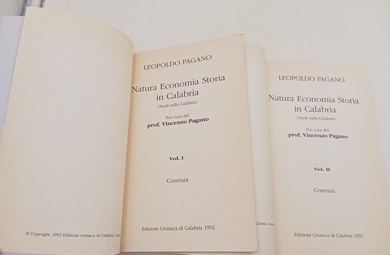 Natura Economia Storia in Calabria- 2 voll.