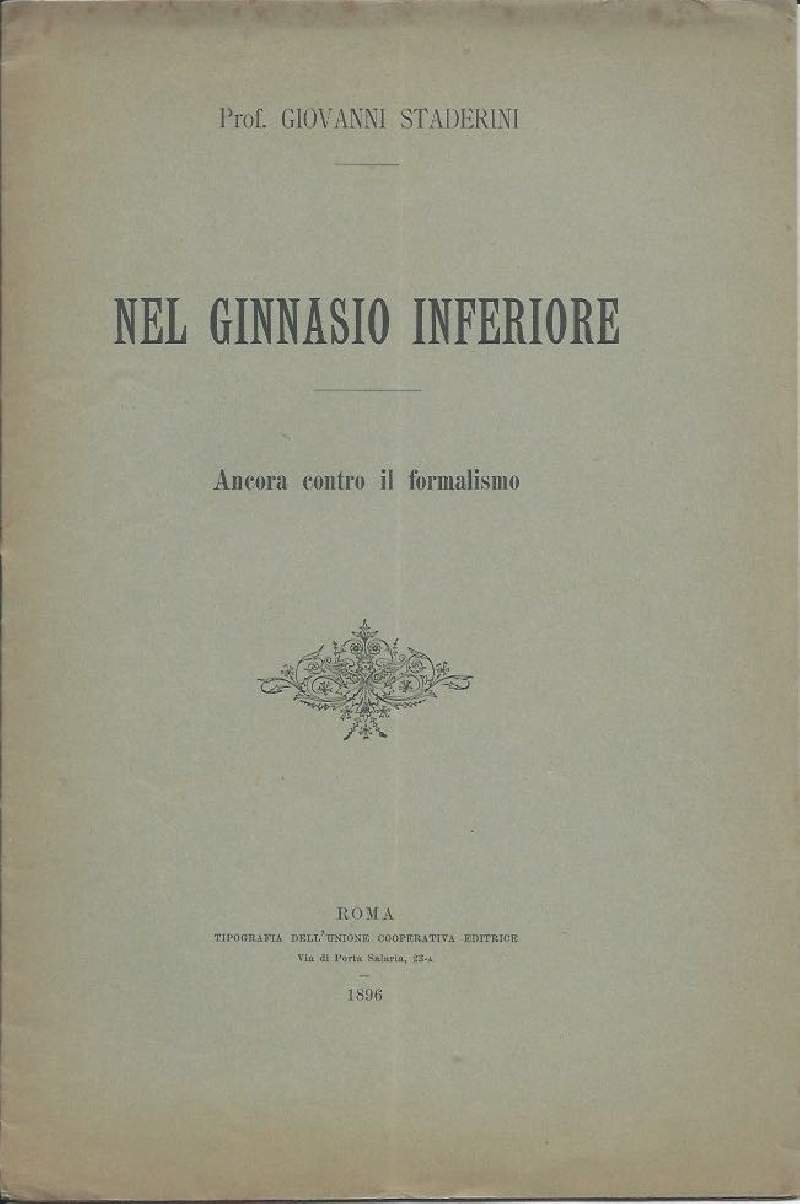 NEL GINNASIO INFERIORE - Ancora contro il formalismo (1896) | Immagine principale