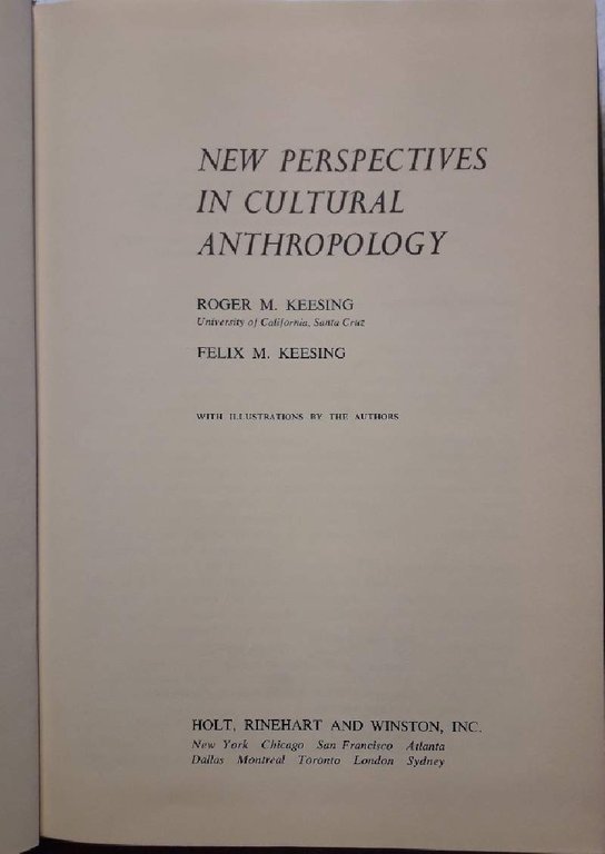 NEW PERSPECTIVES IN CULTURAL ANTHROPOLOGY(1971)