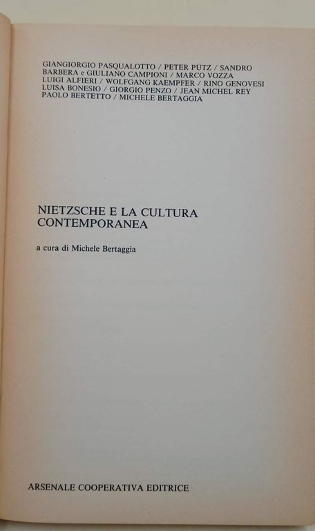 NIETZSCHE E LA CULTURA CONTEMPORANEA(1982)