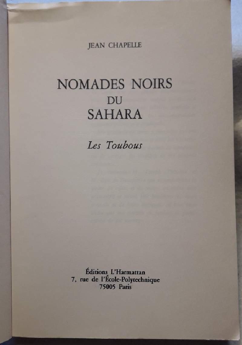NOMADES NOIRS DU SAHARA- LES TOUBOUS(1982)