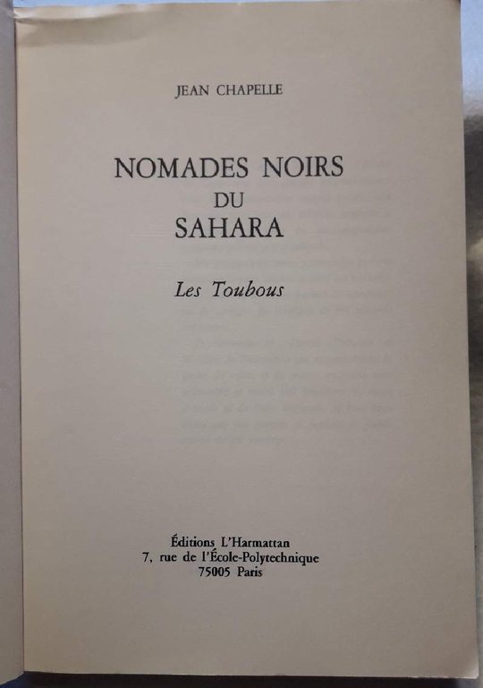 NOMADES NOIRS DU SAHARA- LES TOUBOUS(1982)