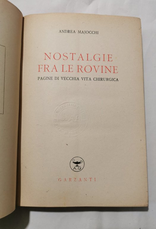 Nostalgia fra le rovine - Pagine di vecchia vita chirurgica